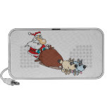 silly santa and dog sleigh cartoon PC speakers