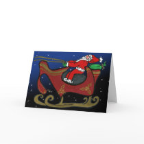 Silly Santa in His Sleigh cards