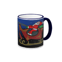 Silly Santa in His Sleigh Coffee Mug