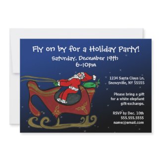 Silly Santa in His Sleigh invitation