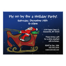Silly Santa in His Sleigh Invitation