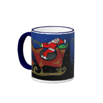 Silly Santa in His Sleigh mugs by MissNNick Silly Santa in His Sleigh mugs