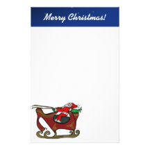 Silly Santa in His Sleigh Personalized Stationery
