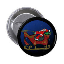 Silly Santa in His Sleigh Pins