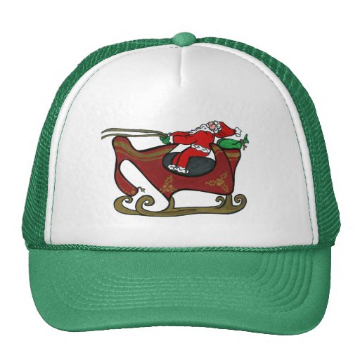 silly santa in his sleigh trucker hat zazzle silly santa in his sleigh trucker hat zazzle