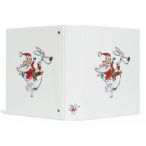 silly santa on a kangaroo funny cartoon binders