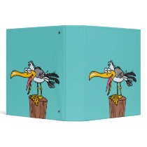 silly seagull cartoon vinyl binder