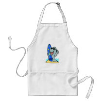 silly shark with surfboard aprons
