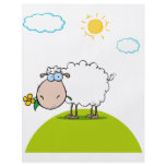 silly sheep on a hill with a flower personalized flyer