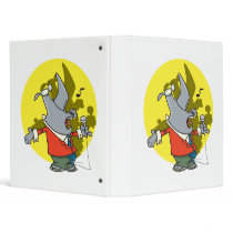 silly singing karaoke rhino cartoon vinyl binders