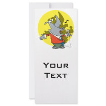 silly singing karaoke rhino cartoon custom rack cards