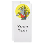 silly singing karaoke rhino cartoon custom rack cards