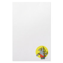 silly singing karaoke rhino cartoon stationery paper