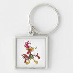 silly singing rooster cartoon keychains