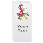 silly singing rooster cartoon personalized rack card