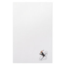 silly skiing penguin stationery paper