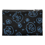 silly skulls blue travel accessories bag