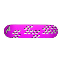 Silly Skulls hot pink board skateboards