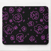 silly skulls pink mousepads