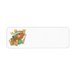 silly sleeping teddy bear design return address label