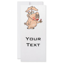 silly sloppy lipstick piggy pig cartoon rack card template