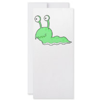 silly sluggy green monster personalized rack card