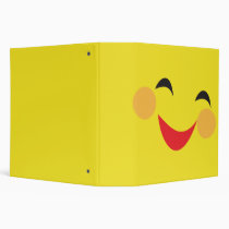 smiley, face, cute, happy, smile, smiling, adorable, cheeks, brighten, yellow, humor, funny, novelty, humorous, expression, emotion, dooni designs, school, photo, Binder with custom graphic design