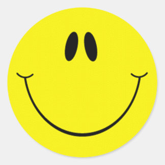 Silly Smiley Face Classic Round Sticker