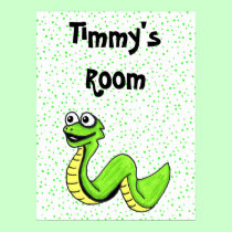 Silly Smiling Cartoon Snake Poster posters