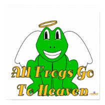 Silly Smiling Green Frog Angel All Frogs Go To Hea posters