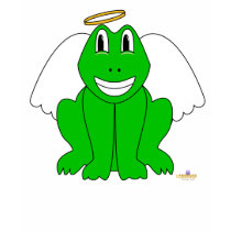 Silly Smiling Green Frog Angel t-shirts