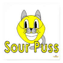 Silly Smiling Lemon Cat Costume Sour Puss posters
