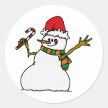 Silly Snowman Round Sticker