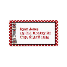 Silly SOCK MONKEY Birthday Address Label SMR
