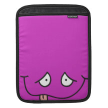 silly sticking tongue smiley face on purple iPad sleeves