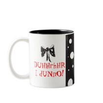 silly, stupid, polka-dots, black, white coffee cup coffee mugs