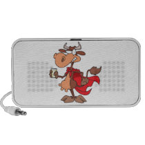 silly super cow drinking milk cartoon mini speaker