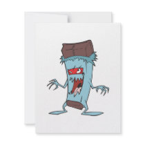 silly super villian evil chocolate candy bar personalized invitation