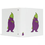 silly superhero eggplant cartoon character vinyl binder