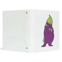 silly superhero eggplant cartoon character binders
