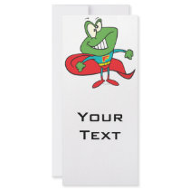 silly superhero super hero frog custom rack cards