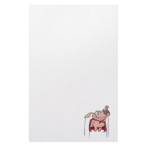 silly superhero super pig cartoon custom stationery