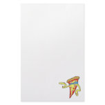 silly superhero villian pepperoni pizza character stationery paper