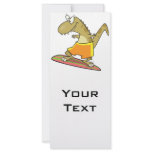 silly surfer surfing dinosaur cartoon custom rack cards