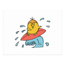 silly surfing canary post cards