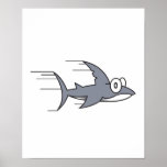 silly swimming baby shark posters