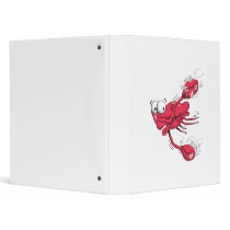 silly swimming scared crab cartoon character vinyl binder