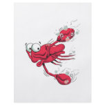 silly swimming scared crab cartoon character flyers