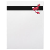 silly swimming scared crab cartoon character letterhead template