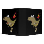 silly t-rex dinosaur dodging meteor cartoon binders